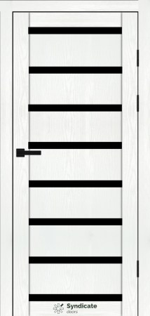 Двері Syndicat Doors PVC 103 Біла структура чорне скло